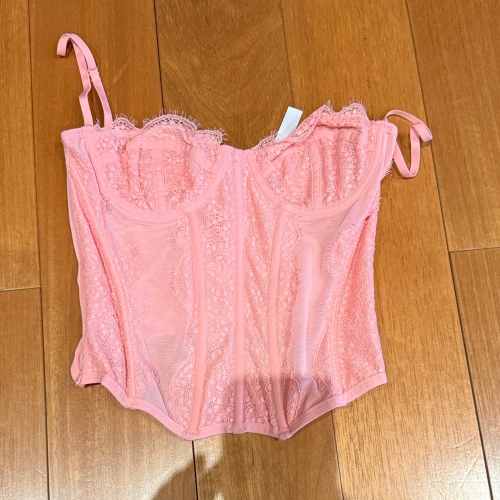 Urban Outfitters Pink Lace Corset Top